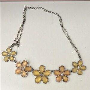 Floral Yellow and Orange Necklace